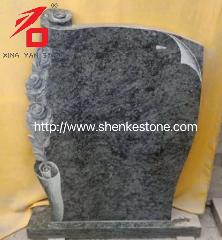 Mooie gesneden Rose Granite grafsteen te koop