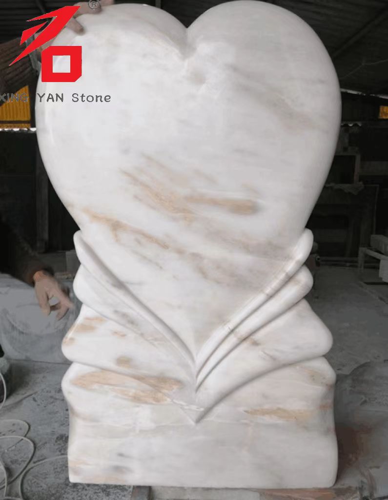 China Xingyan hartvormige kunststeen carving grafsteen