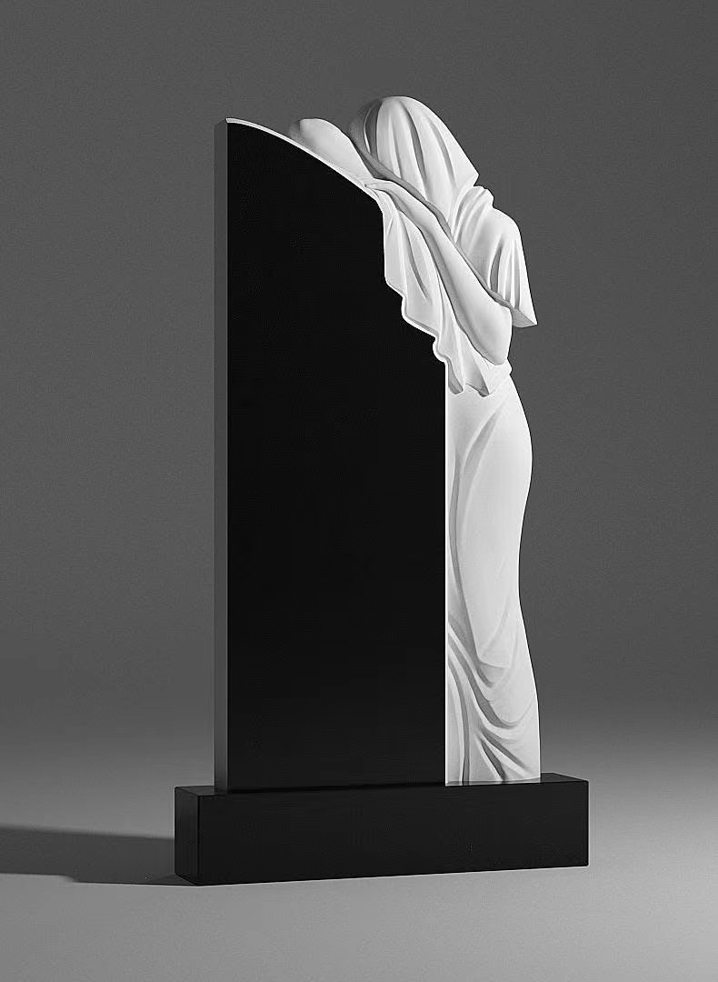 China Xingyan Russische stijl rourner sculptuur begrafenis herdenking zwart -witte stenen hand gesneden emotionele resonantierijbaan religieuze en culturele integratie