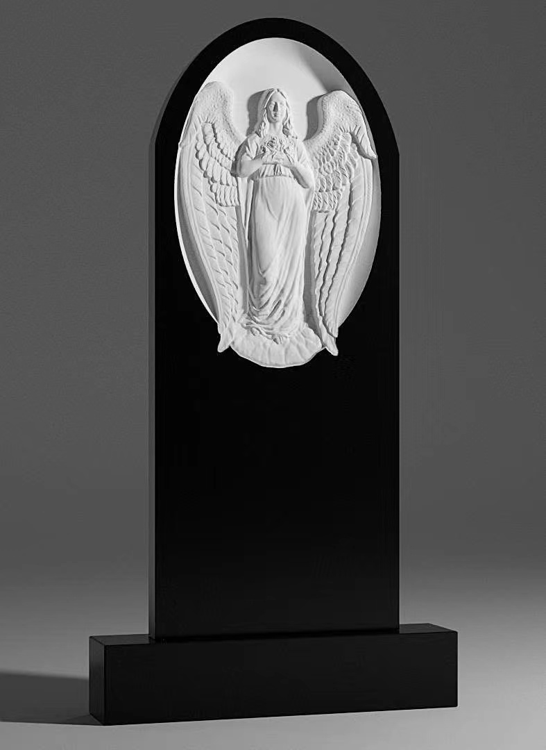 Chinese Xingyan Russische stijl Angel Relief gebogen grafsteen
