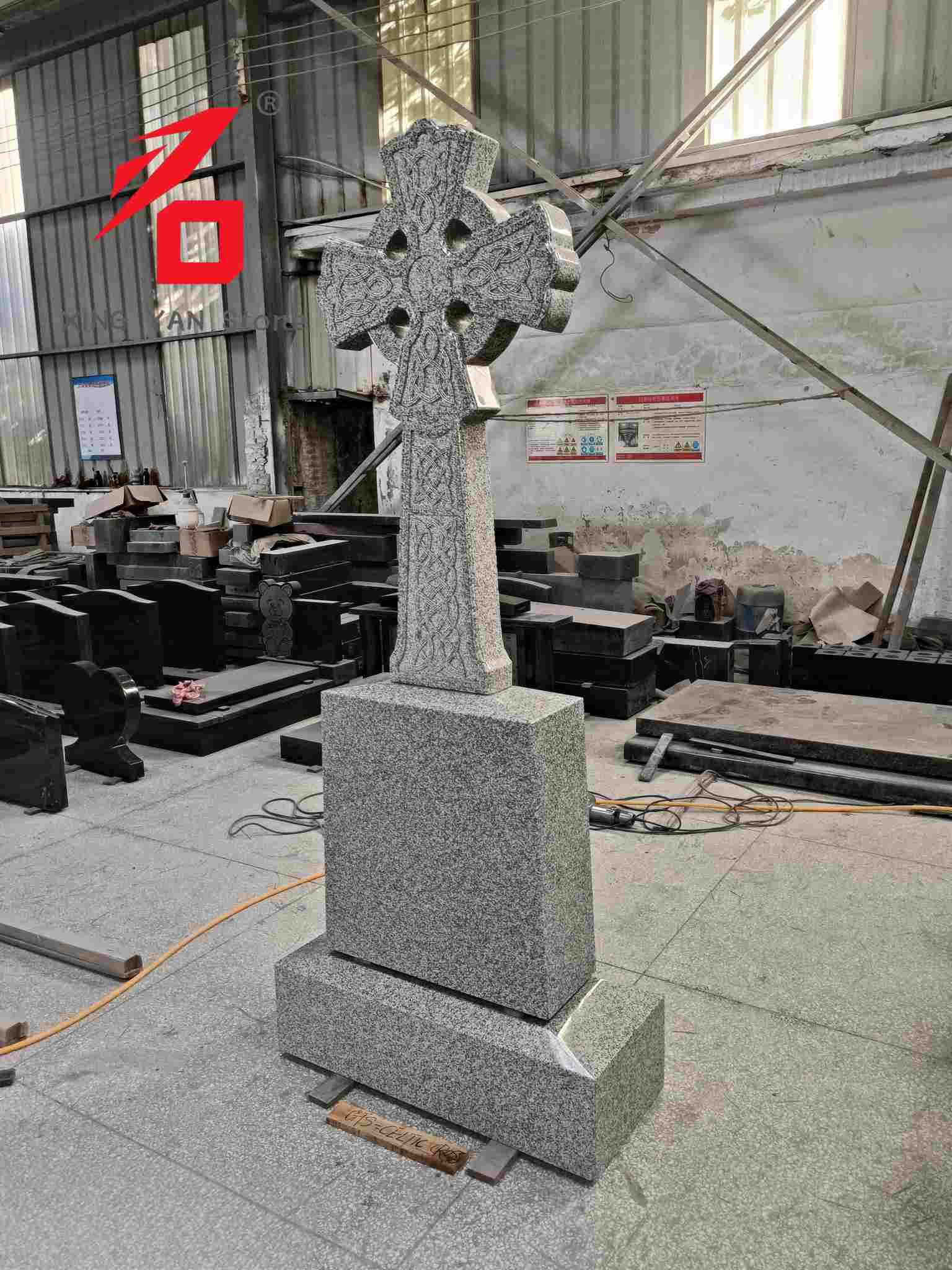 Europese en Amerikaanse Cross Granite Tombstone