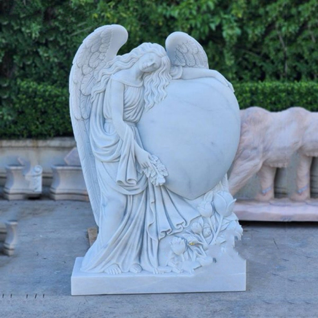 Xingyan Marble Angel omarmt een beeldhouwkunst van het hart Memorial Stone