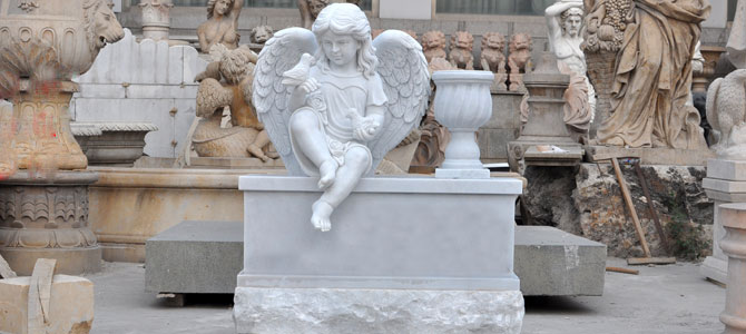Xingyan Winged Angel Garden Decoratief stenen sculptuur